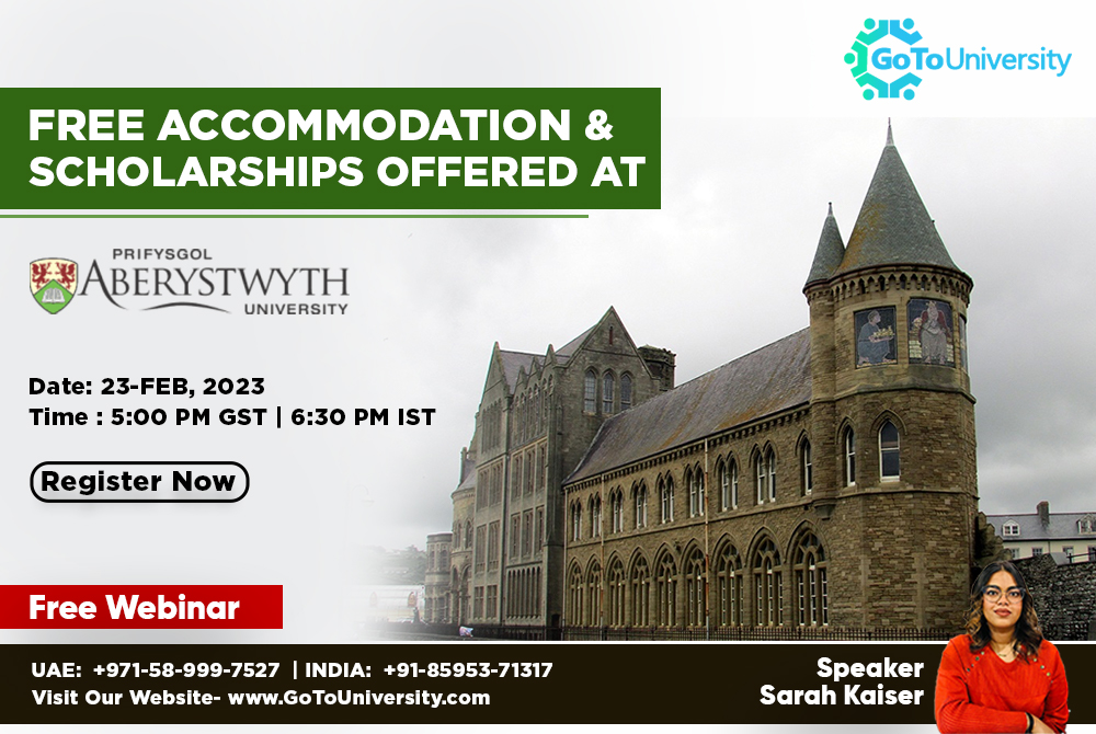 Free Accommodation and Scholarships offered at Aberystwyth University